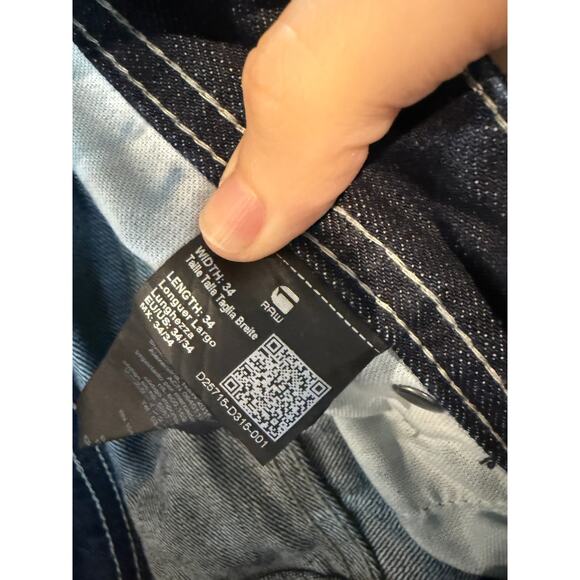 G-Star Originals Raw Denim BB Wide Pants Unisex Dark Wash Size 34W x 34L Y2K - Picture 4 of 13